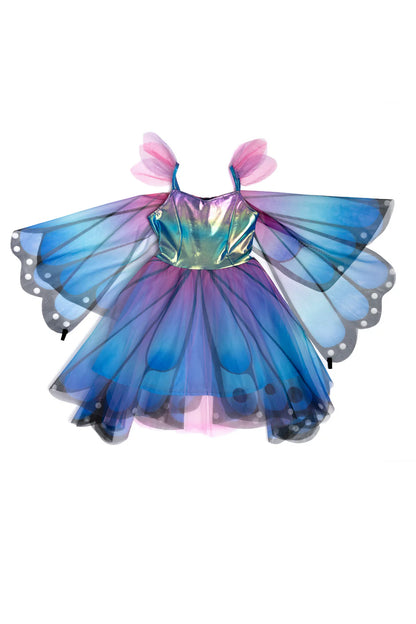 Blue/Purple Butterfly Twirl Dress & Wings, 3-4