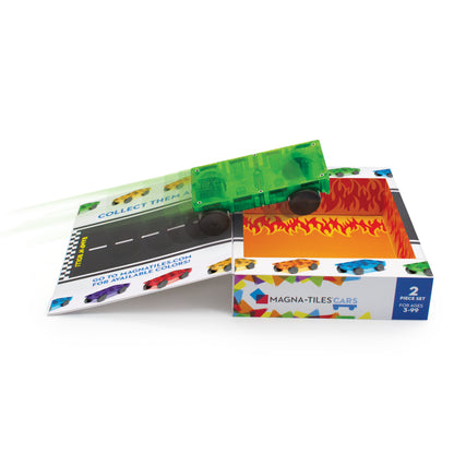 Magna-Tiles Cars 2-Piece Expansion Set: Green & Yellow - Little Pickles Toy Store