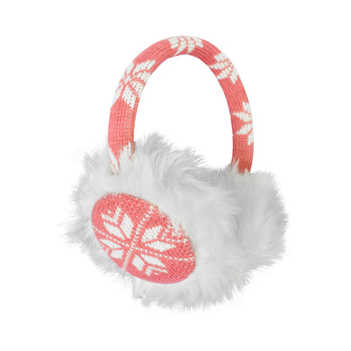 Girls Snowflake Faux Fur Earmuffs
