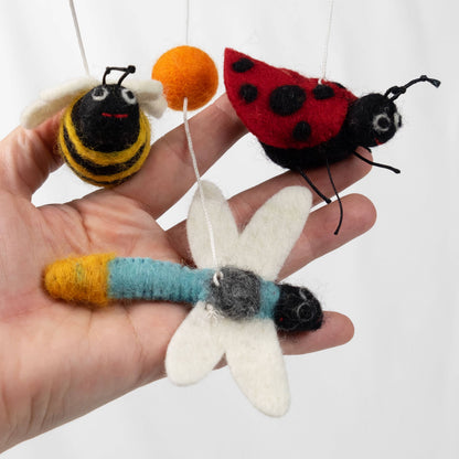 Felt Mobile Garden Friends Frog, Butterfly, Snail, Dragonfly - Little Pickles Toy Store
