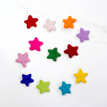 Felt Garland - Multi-Color Stars - Little Pickles Toy Store