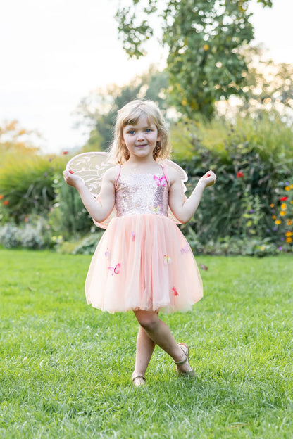 Butterfly Bliss Dress, Peach, Size 3-4