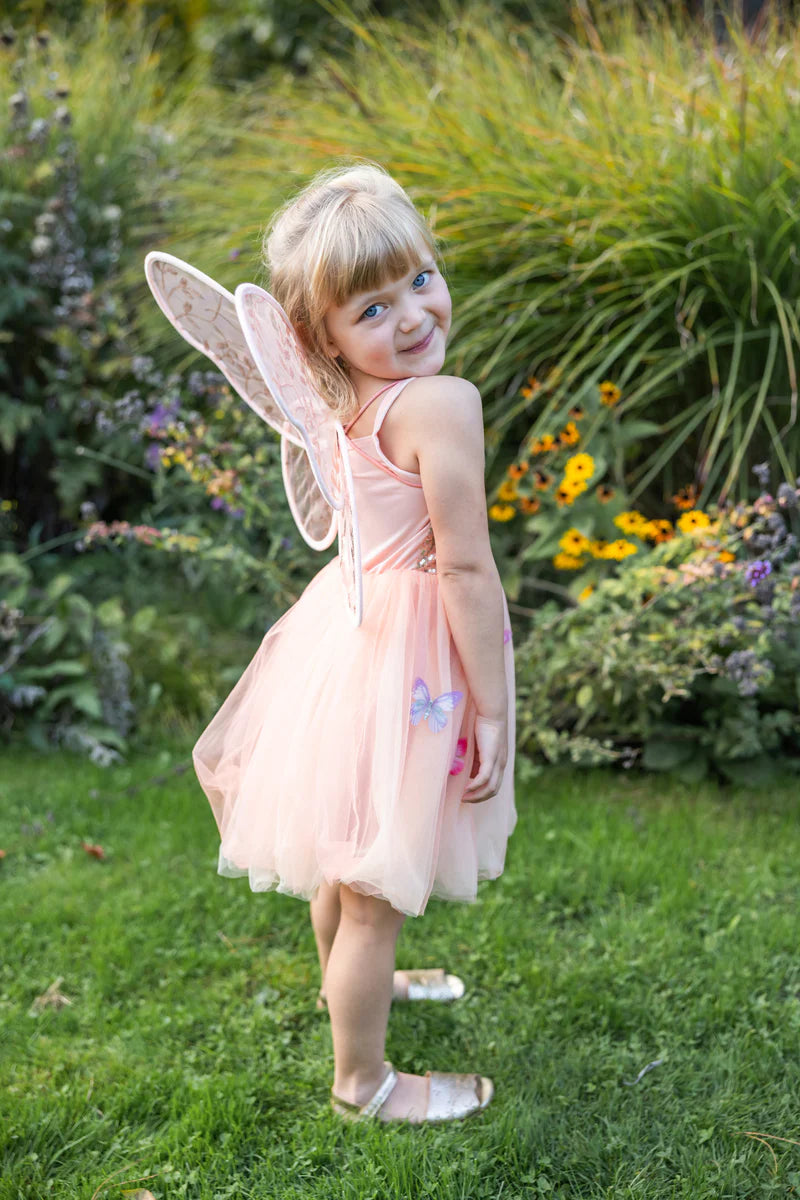 Butterfly Bliss Dress, Peach, Size 5-6