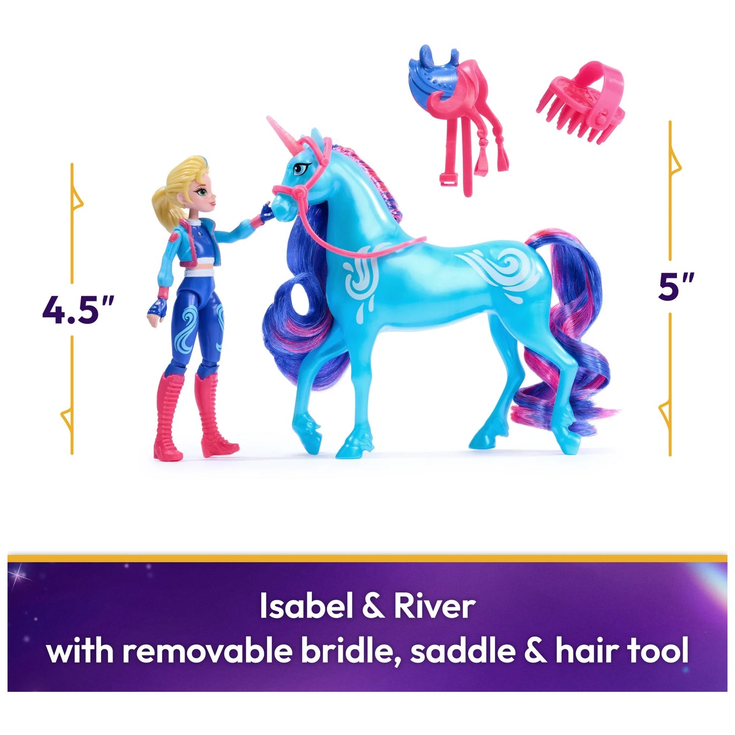 Unicorn Academy Train & Glow Isabel & River Collectable Play Set