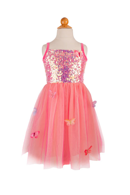 Butterfly Bliss Dress, Hot Pink, Size 7-8