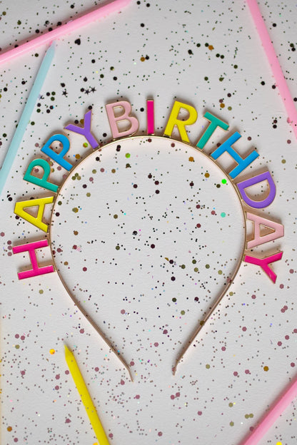 Happy Birthday Multicolored Headband