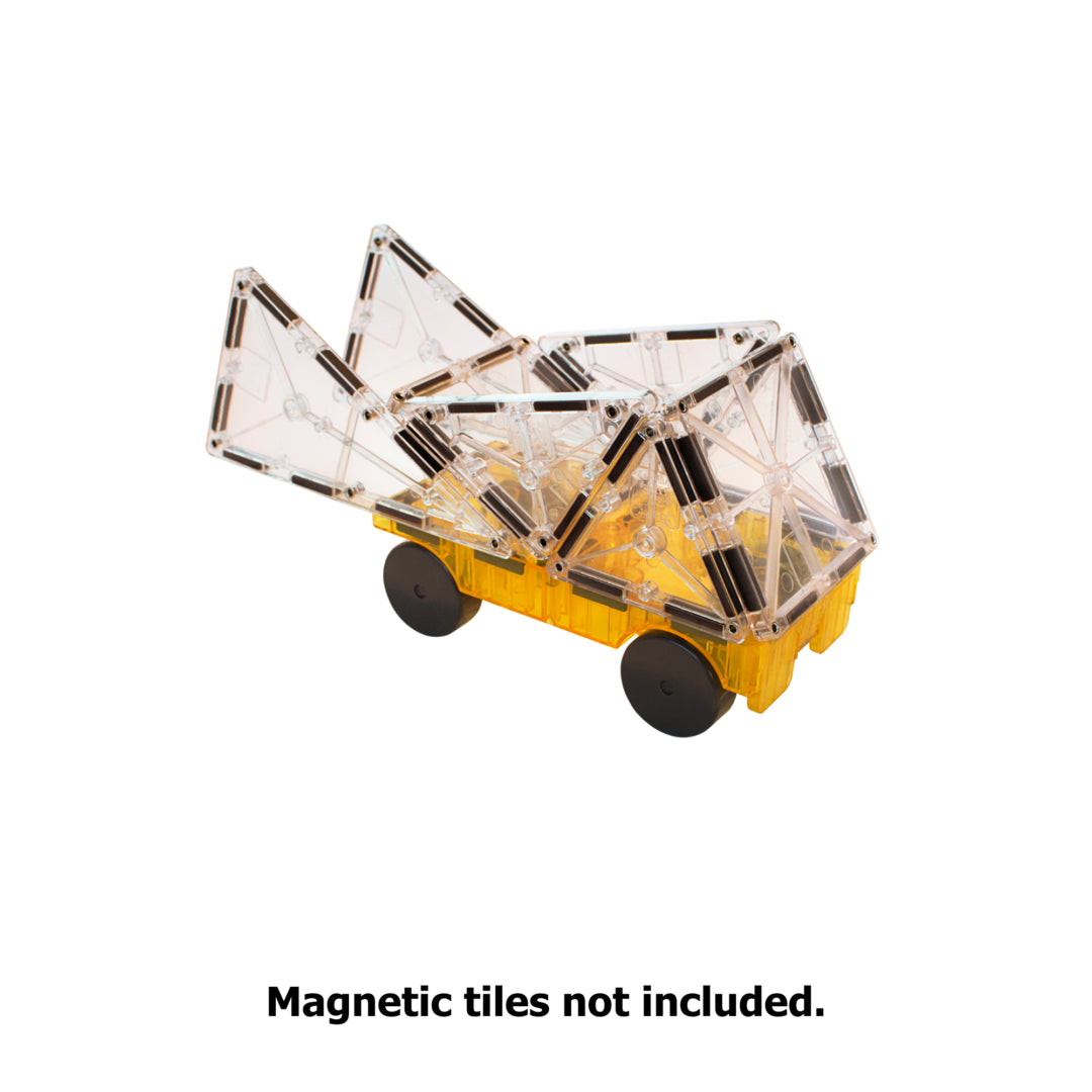 Magna-Tiles Cars 2-Piece Expansion Set: Green & Yellow