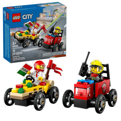 LEGO City: Pizza Vs. Fire Truck Race
