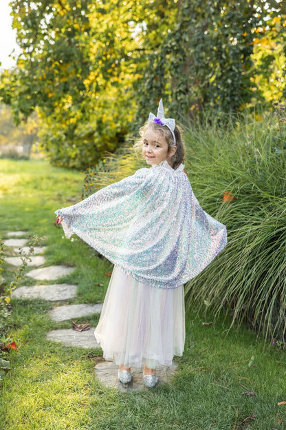 Unicorn Sparkle Cape and Headband, Size 4-6