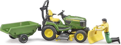 John Deere Lawn Tractor with Trailer and Figure