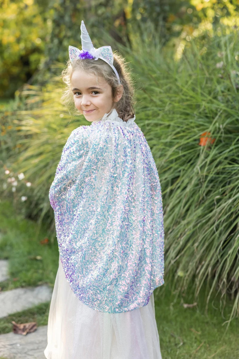 Unicorn Sparkle Cape and Headband, Size 4-6