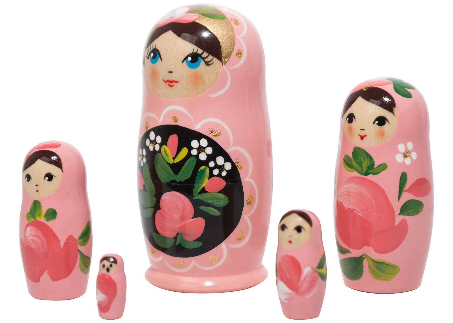 Pink Art Matryoshka Doll 5pc - 4"