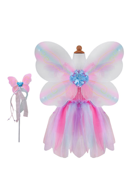 Butterfly Dress & Wings with Wand, Pink/Multi - Little Pickles Toy Store