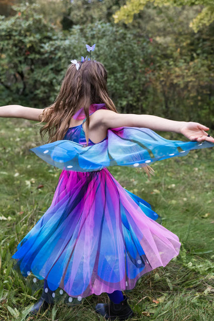 Blue/Purple Butterfly Twirl Dress & Wings, 3-4