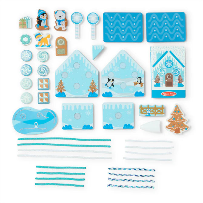 Wooden Gingerbread House Play Set - Winter Frost!