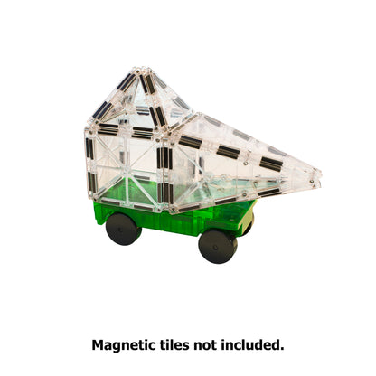 Magna-Tiles Cars 2-Piece Expansion Set: Green & Yellow - Little Pickles Toy Store
