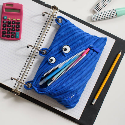 Monster 3 Ring Binder Pencil Pouch, Blue - Little Pickles Toy Store