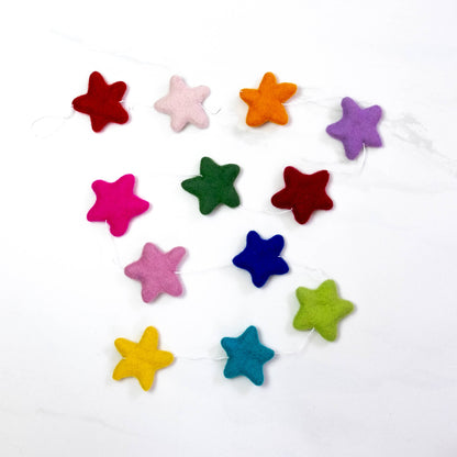 Felt Garland - Multi-Color Stars - Little Pickles Toy Store