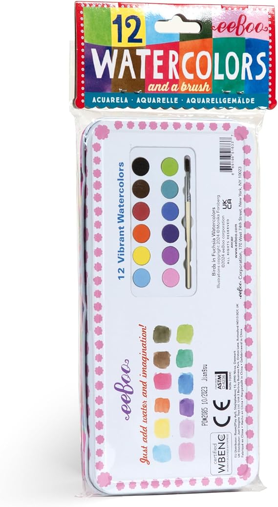 Birds In Fuchsia 12 Water Colors