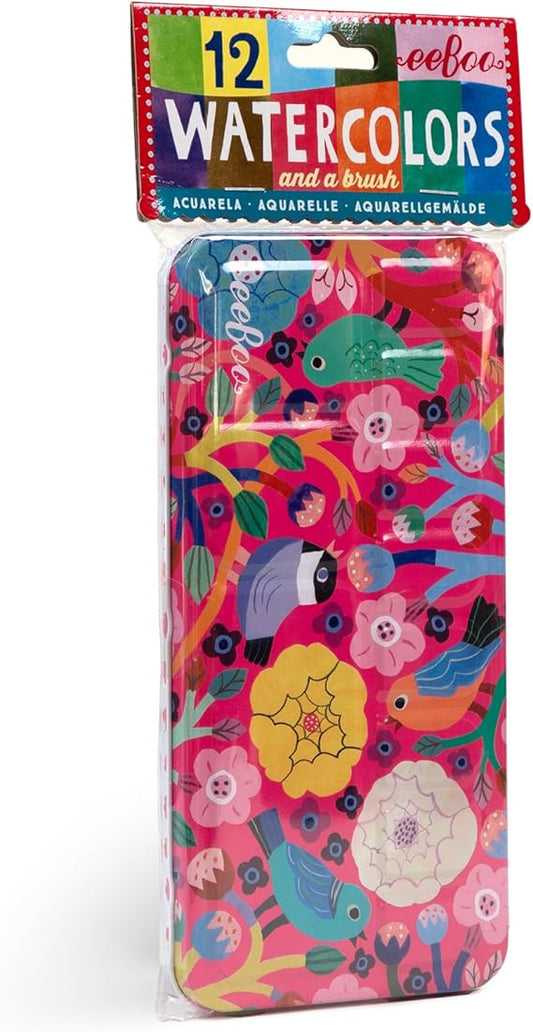 Birds In Fuchsia 12 Water Colors