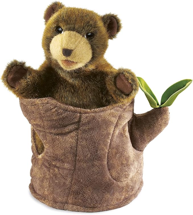 Folkmanis - Bear in a Tree Stump Hand Puppet