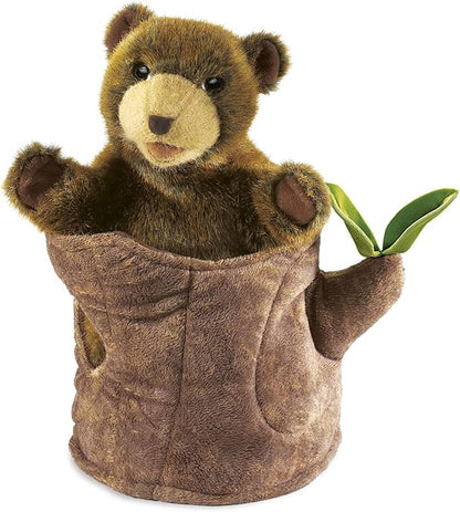 Folkmanis - Bear in a Tree Stump Hand Puppet