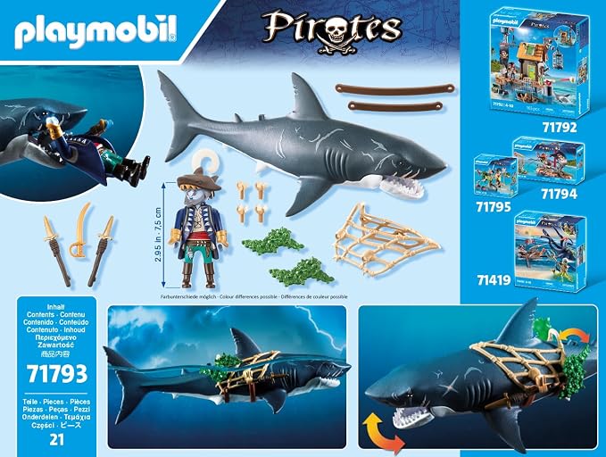 Playmobil Giant Shark with Pirate #71793