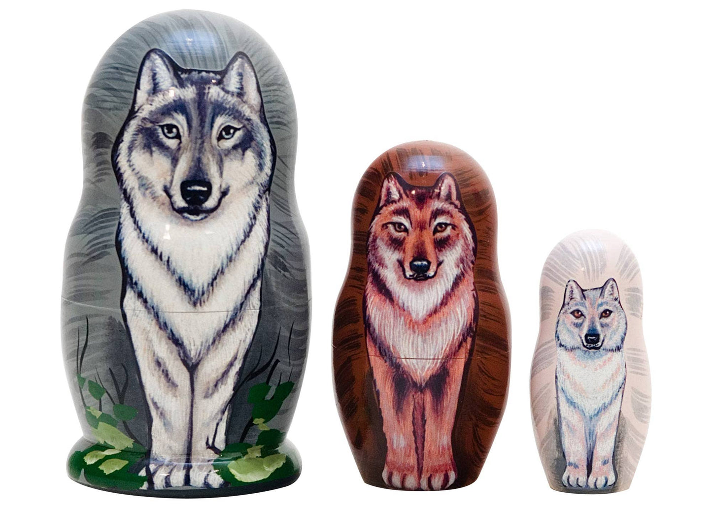 Wolf Pack Nesting Doll 3pc.-3.5"