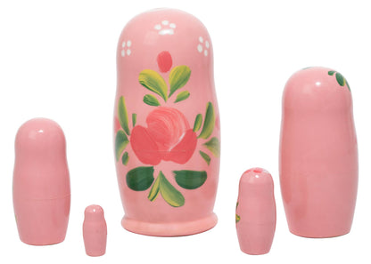 Pink Art Matryoshka Doll 5pc - 4" - Little Pickles Toy Store