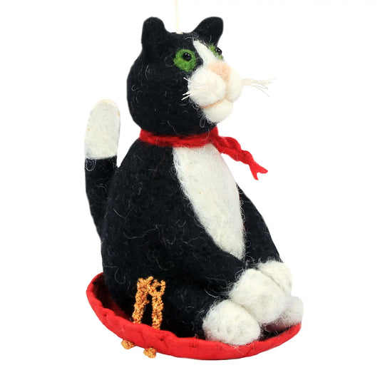 Sledding Kitty Ornament