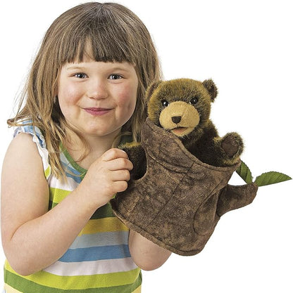 Folkmanis - Bear in a Tree Stump Hand Puppet