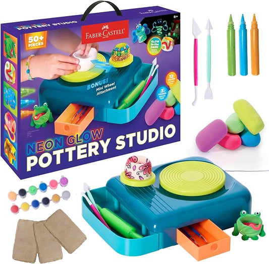Neon Glow Pottery Studio