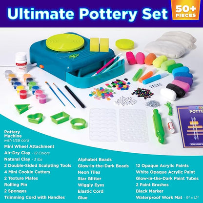 Neon Glow Pottery Studio