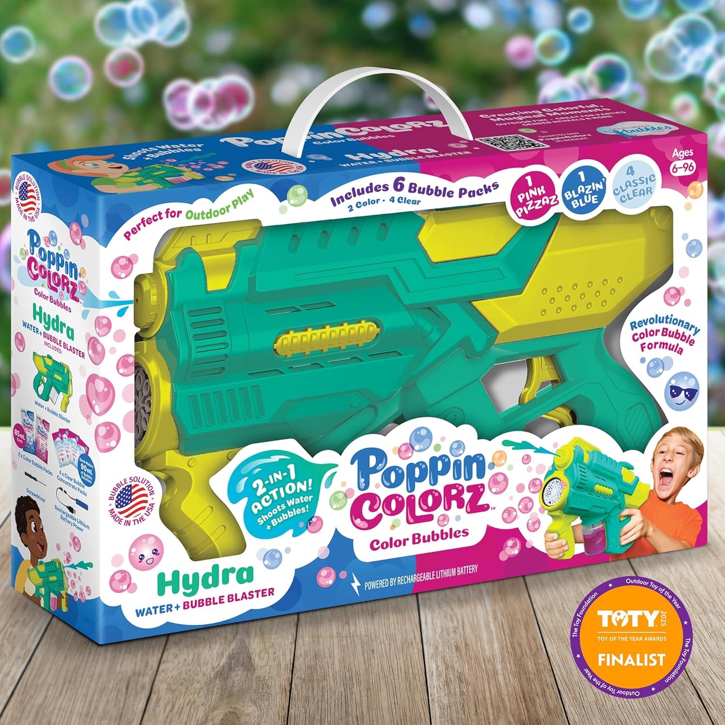 Poppin Colorz Hydra-2 in 1 Water Gun & Color Bubbles