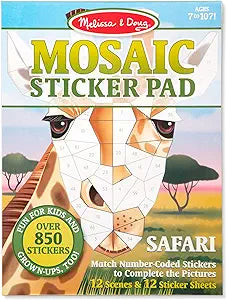 Mosaic Sticker Pad - Safari Animals