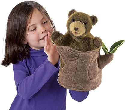 Folkmanis - Bear in a Tree Stump Hand Puppet