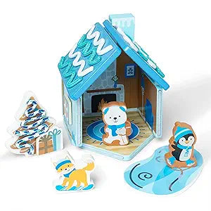 Wooden Gingerbread House Play Set - Winter Frost!