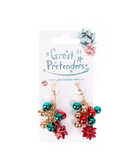 Jingle Bells Earrings Red & Teal
