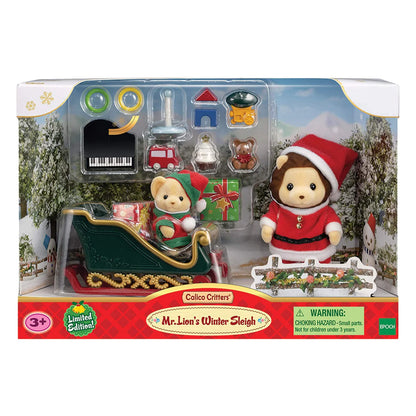 Calico Critters Mr. Lion's Winter Sleigh - Little Pickles Toy Store