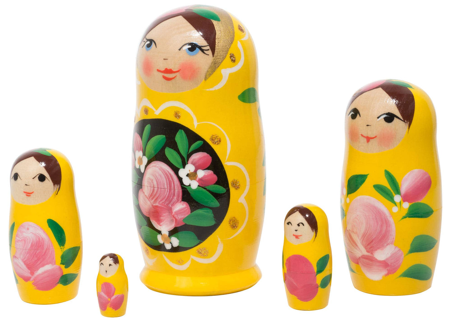 Yellow Art Nesting Doll 5pc./4"