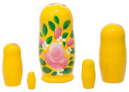 Yellow Art Nesting Doll 5pc./4" - Little Pickles Toy Store