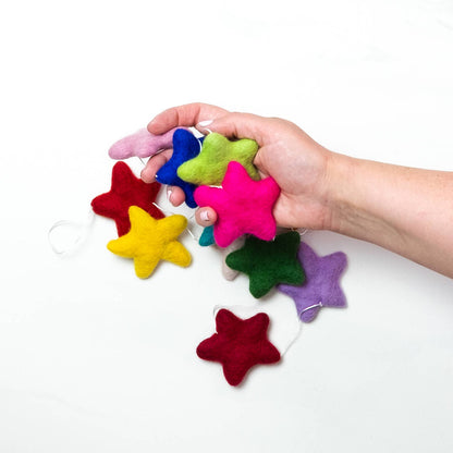Felt Garland - Multi-Color Stars - Little Pickles Toy Store