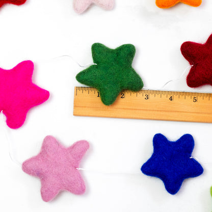Felt Garland - Multi-Color Stars - Little Pickles Toy Store