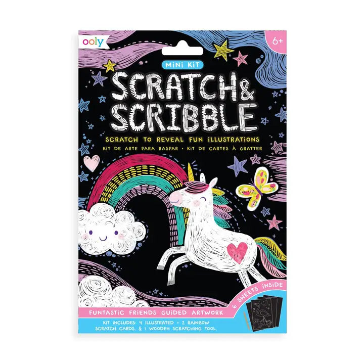 Ooly Mini Scratch & Scribble Art Kit: Funtastic Friends