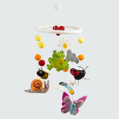 Felt Mobile Garden Friends Frog, Butterfly, Snail, Dragonfly - Little Pickles Toy Store