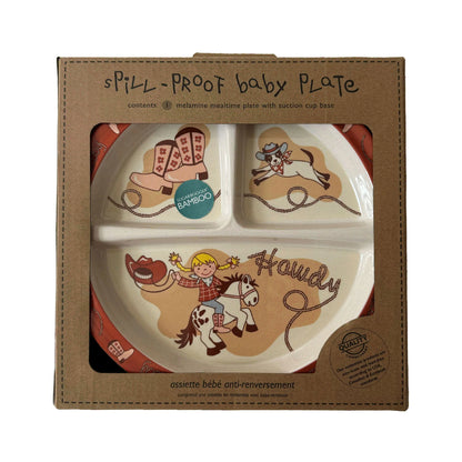 Divided Suction Plate - Howdy Cowgirl