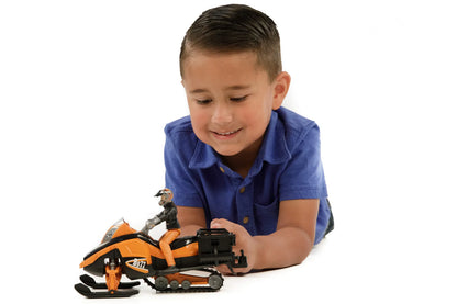 Snowmobile with driver and accessories