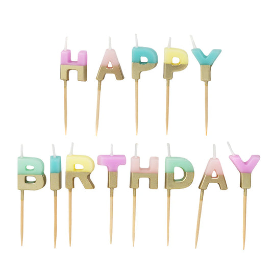 Happy Birthday Candles Pastel