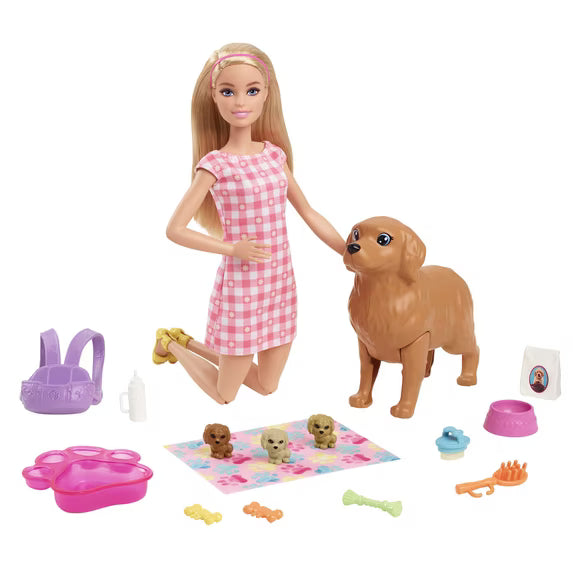 Barbie Doll & Pets Playset - Newborn Pups (Light Skin)