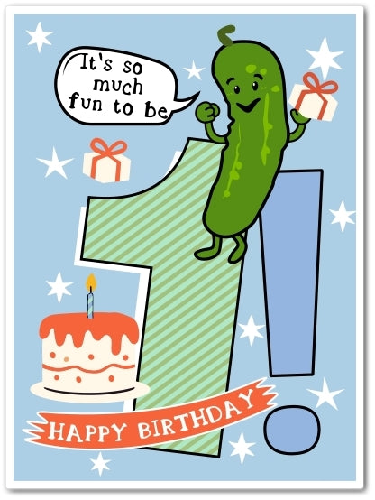 Little Pickles #1 Birthday Card -  Boy Pickle
